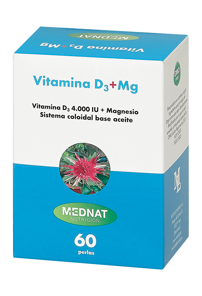 Vitamina D3 + Magnesio · MedNat · 60 perlas