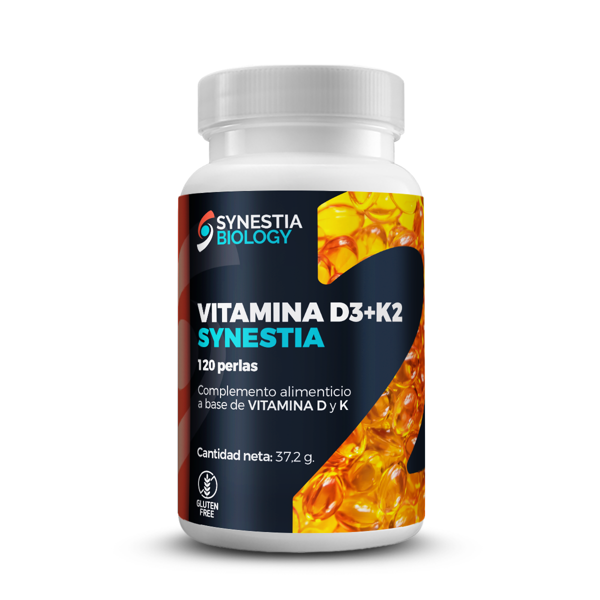 Vitamina D3+K2 · Synestia Biology · 120 perlas