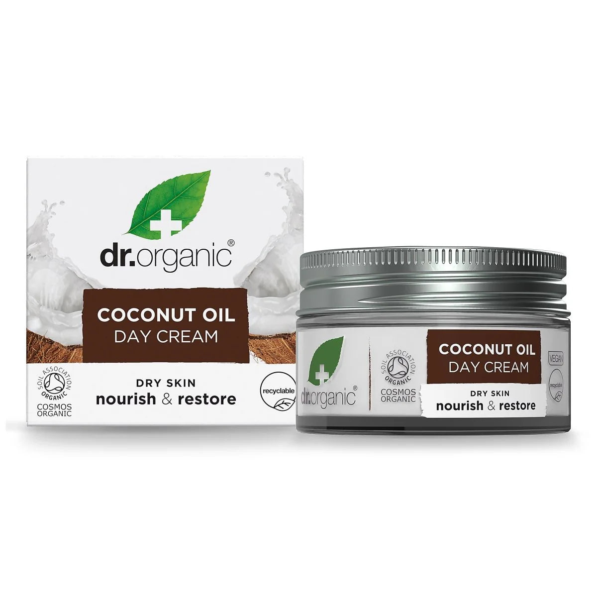 Crema de Dia Aceite de Coco Virgen · Dr Organic · 50 ml