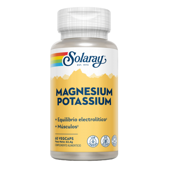 Magnesio y Potasio · Solaray · 60 cápsulas