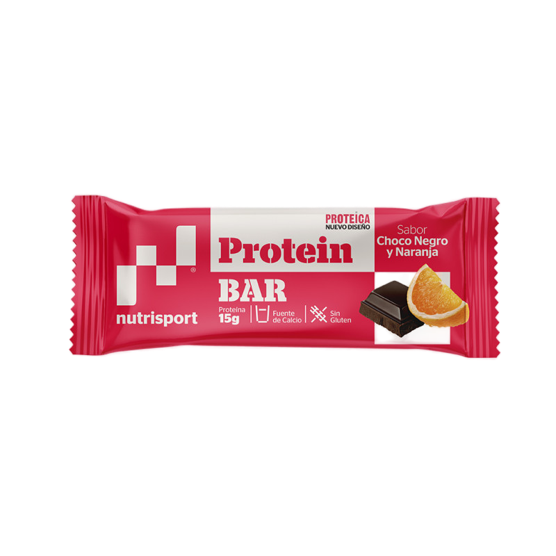 Protein Bar Chocolate Negro & Naranja · Nutrisport · 44 gramos